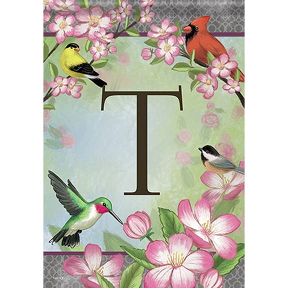 Songbird Monogram T 49671 Garden Flag 12.5" x 18"