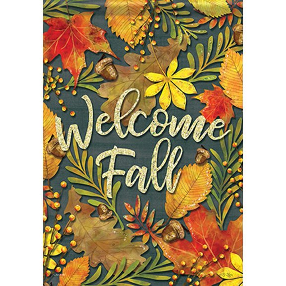 Carson Glitter Garden Flag - Fall Leaves