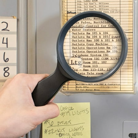 Carson JS HandHeld Series 3.5-inch 2x Lens with 4.5x Spot Lens Rimmed Magnifier Ergonomic Magnifying Glass