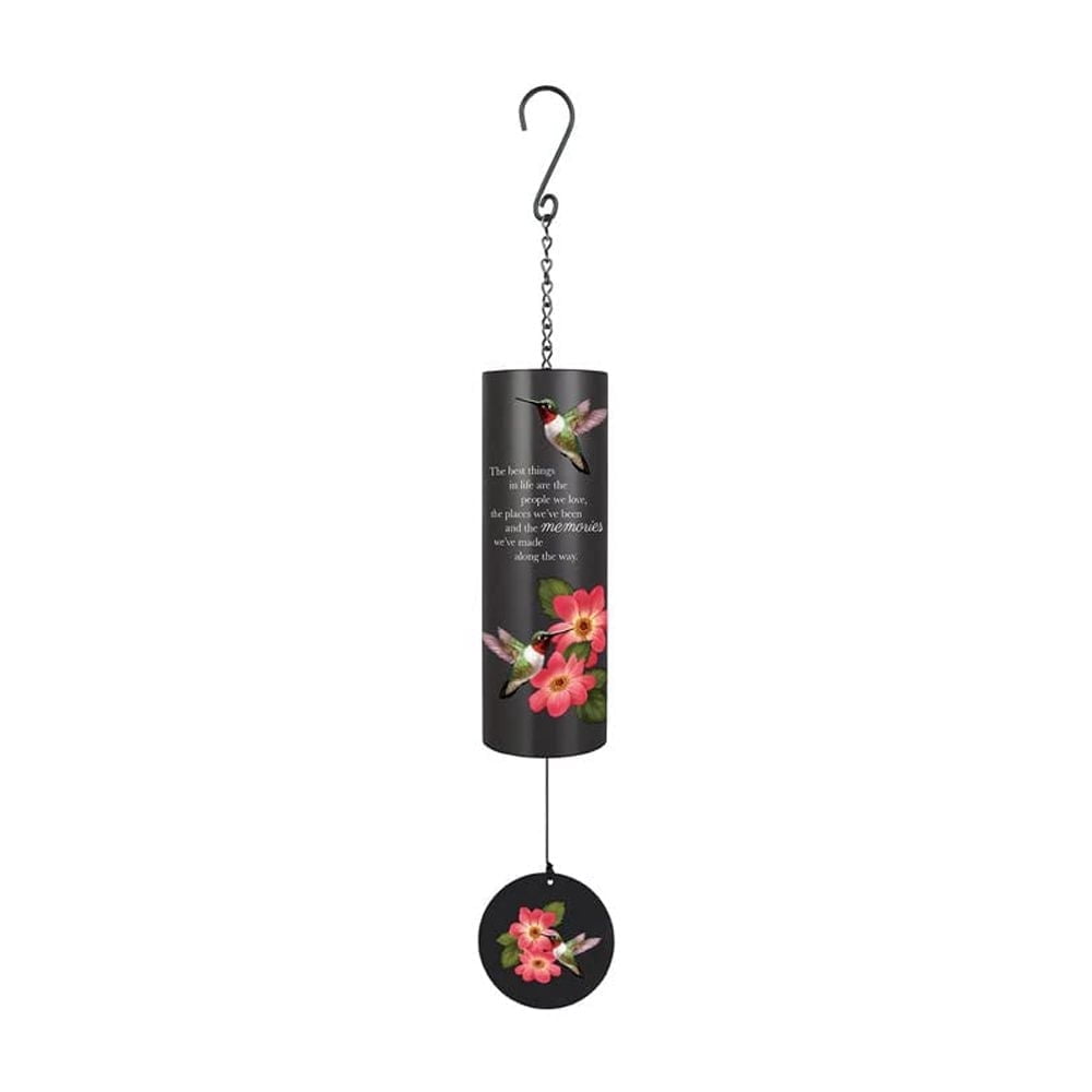 Carson “Best Things” Cylinder Sonnet Wind Chime, 36-Inch – Inspirational Garden & Outdoor Décor