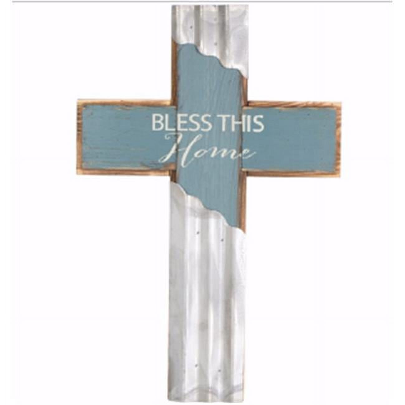 Carson Home Accents 185960 Wall CrossBless This HomeWood & Corrugated