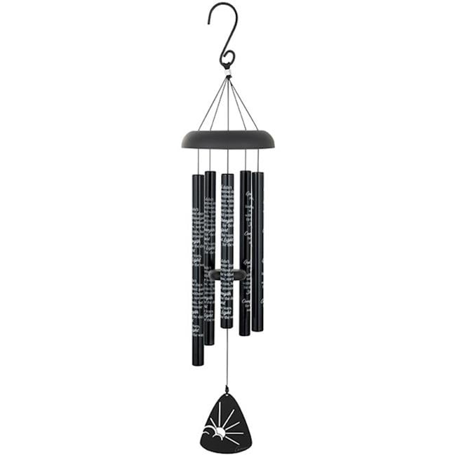 Carson Home Accents 30 in. Comfort & Light Sonnet Wind Chime - Black