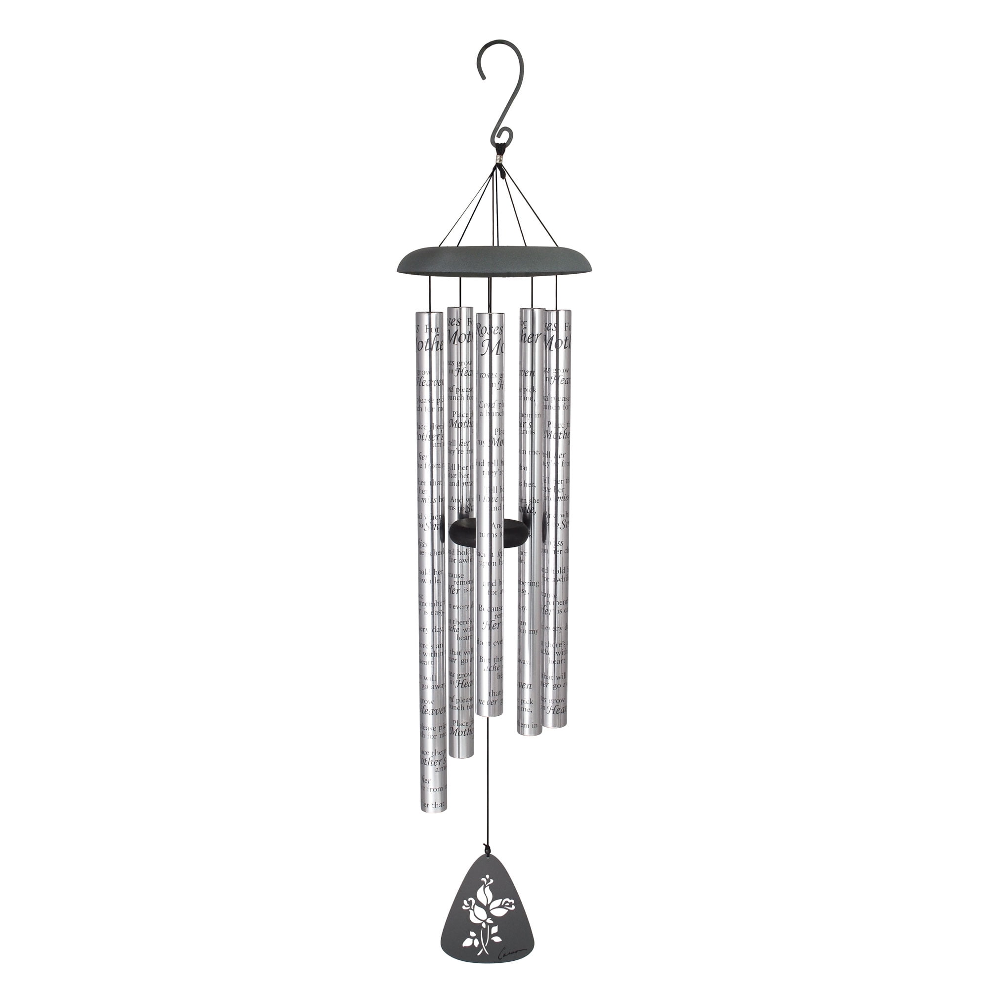 Carson Home Accents 44 Inch Roses for Mother Sonnet Outdoor Metal Wind Chime