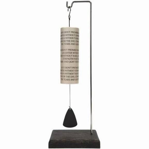 Carson Home Accents 479323 Wind Chime - Mini Cylinder Sonnet with Stand - God Did Not Promise - Gift Boxed - 12.5 in.