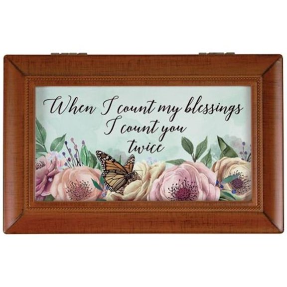 Carson Home Accents 479524 Music Box - When I Count My Blessings & Moonlight Sonata - 6 x 4 x 2.5 in. - No.19245