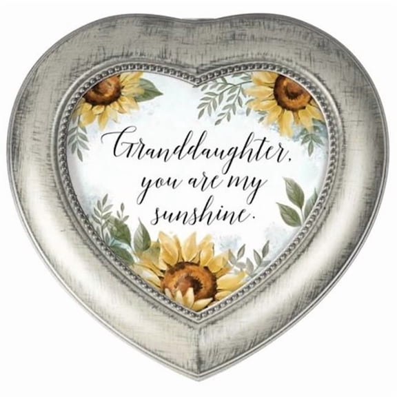 Carson Home Accents 479526 Music Box - Granddaughter, You Are My Sunshine & Amazing Grace - 5.5 x 5.25 x 2.5 in. - No.19237