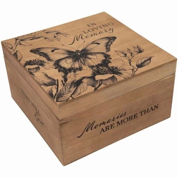 Carson Home Accents 479560 Keepsake Memory Box - In Loving Memory - 5.25 x 9.5 x 9.5 in. - No.12020
