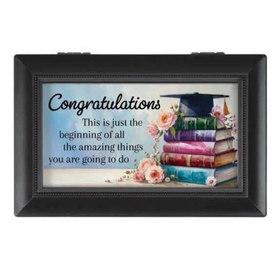 Carson Home Accents 703492 6 x 4 x 2.5 in. Music Box Congratulations Everything is Beautiful Musical Keepsake Box Gift