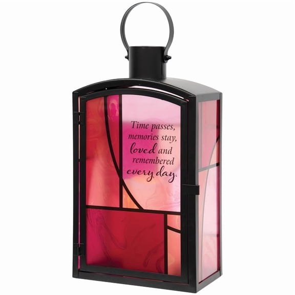 Carson "Remembered Every Day Lantern, 16" H, Black/Red