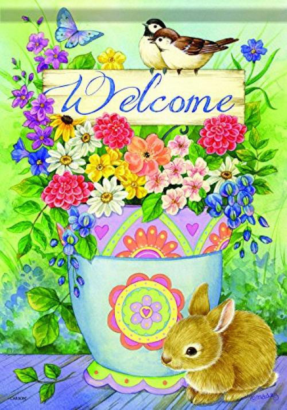 Carson Home Accents FlagTrends Classic Large Flag, Birdie Bouquet