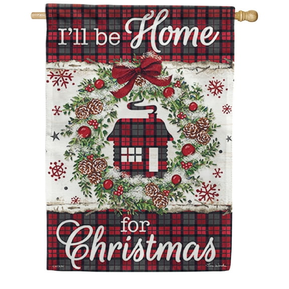 Carson House Flag - Plaid Cabin, Dura Soft Double Sided House Flag, 28 x 40 Inch Outdoor Yard Decorative Flag