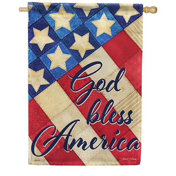 Carson House Flag - Stitches Stars & Stripes, Double Sided 28 x 40 inch