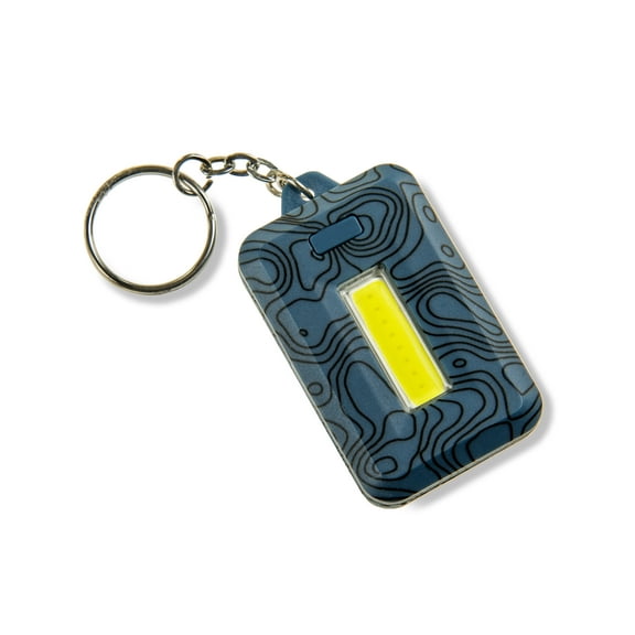 Carson LED Keychain Flashlight with Steel Keyring, Blue