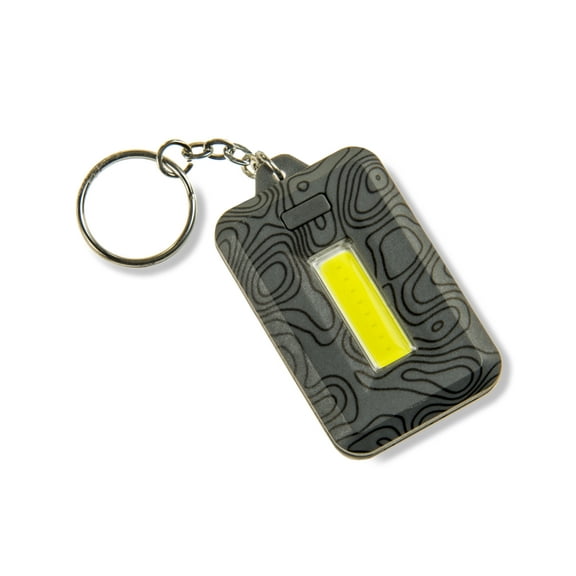 Carson LED Keychain Flashlight with Steel Keyring, Gray
