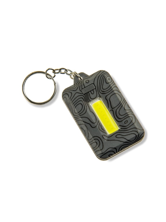 LED Keychain Flashlight with Steel Keyring, Gray