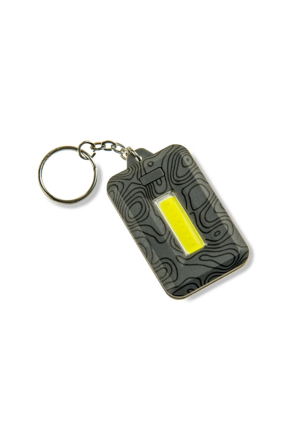 LED Keychain Flashlight with Steel Keyring, Gray