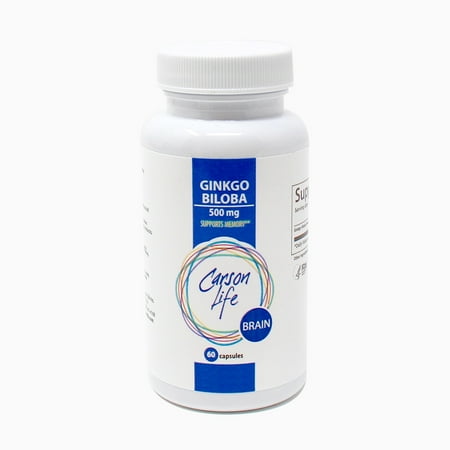Carson Life Brain Ginkgo Biloba Dietary Supplement Capsules, 60 count