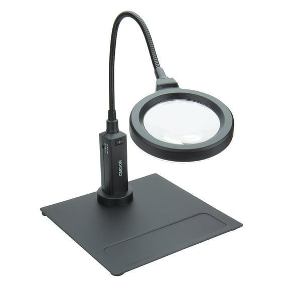 Carson MagniFlex Pro™ Magnifier, 2x Power Magnifying Glass with Light & Gooseneck & Magnetic Base (CP-90)