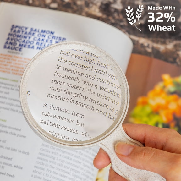 Carson MagniView Wheat Composite Magnifier 2x Handheld Magnifying Glass with 4.5x Spot Lens
