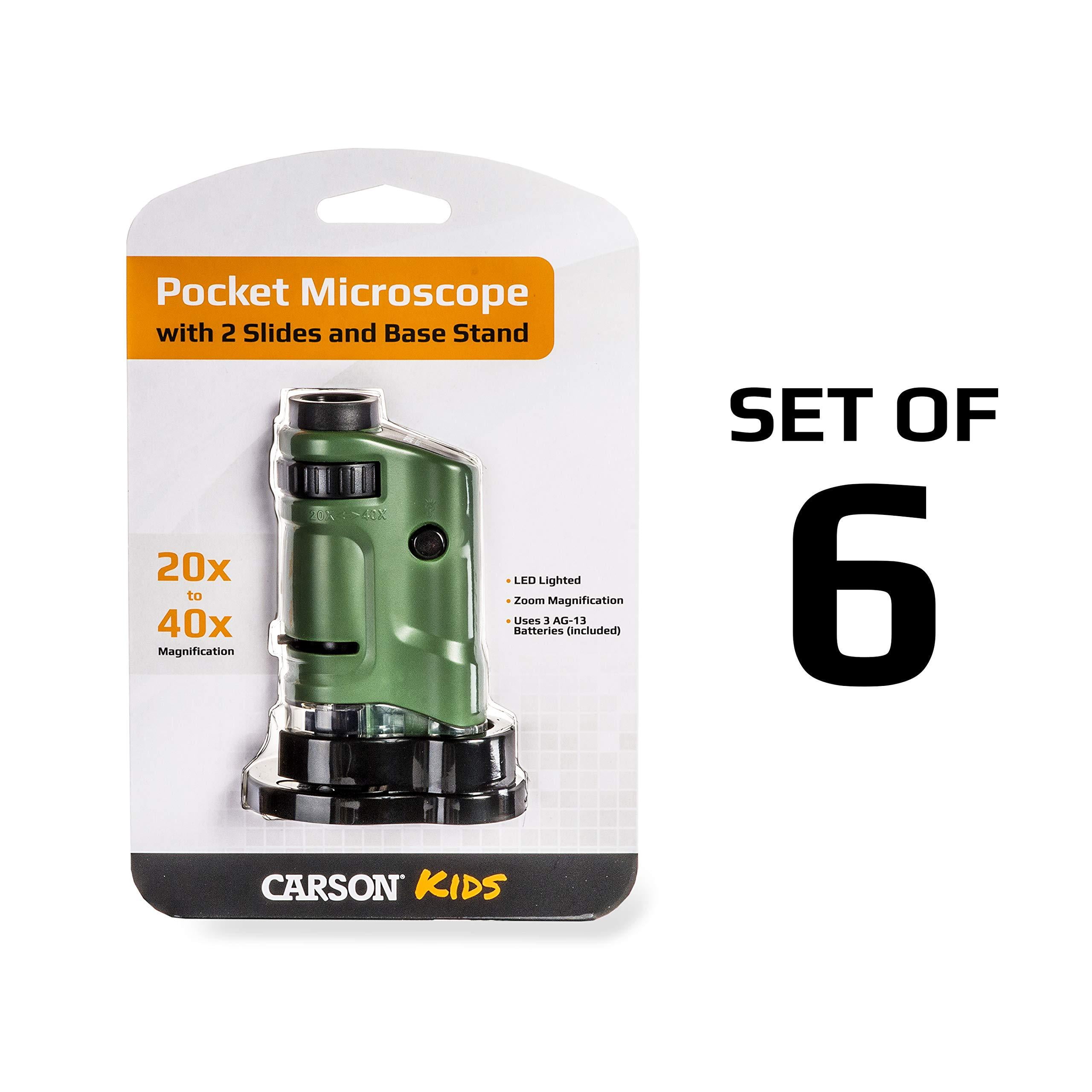 Carson MicroBrite 20x-40x LED Lighted Pocket Microscope 