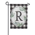 thumbnail image 1 of Carson Monogram Garden Flag - Buffalo Check R, 12.5x 18 Inch Outdoor Decorative Yard Holiday Seasonal Flag, Buffalo Plaid Black and White Checkered Flag, Monogram Letter R Flag, 1 of 1