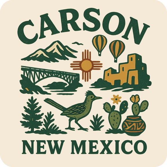 Carson New Mexico Keepsakes Souvenir Vinyl Sticker – Destination Travel Keepsake Collectible (3-Inches Wide)