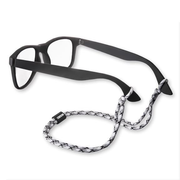 Carson Paracord Eyewear Retainers- White/Grey/Black Braided Nylon Design