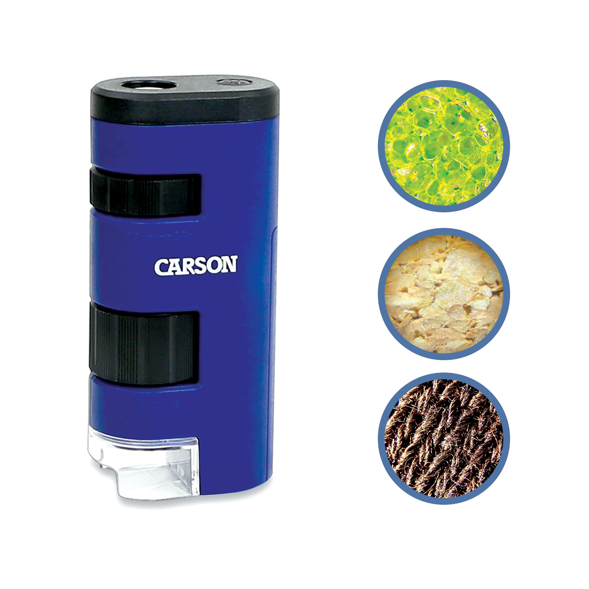 CARSON OPTICAL Carson Pocket Micro 20x-60x LED Lighted Zoom Field Microscope with Aspheric Lens System (MM-450),Blue