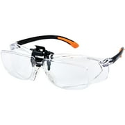 Carson Safety Glasses +2.5 Diopter with Scratch-Resistant Polycarbonate Lens 1.5x Magnifier Flip-Up Lens System