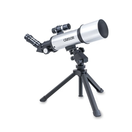 Carson Sky Chaser 70mm Refractor Beginner Telescope with Tabletop Tripod For Kids and Adults with Magnification up to 133.5x for Astronomy and Terrestrial Viewing (SC-450)