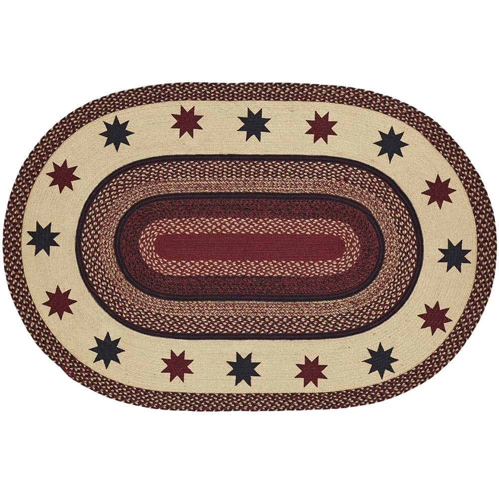 Carson Star Red Tan and Black Jute Oval Rug - Walmart.com