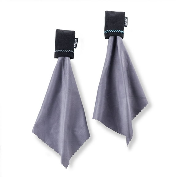 Carson Stuff-It Go 2-Pack Microfiber Lens Cloth Cleaning System For Eyeglasses, Smartphones, Tablets, Optics, Lenses, Cameras and More - Black