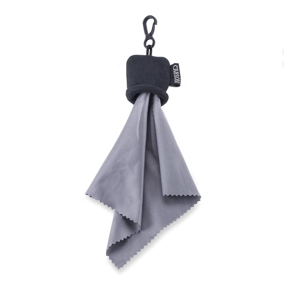 Carson Stuff-It Microfiber Lens Cloth Cleaning System For Eyeglasses, Smartphones, Tablets, Optics, Lenses, Cameras and More - Black
