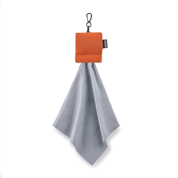 Carson Stuff-It Pro 8″x8″ Microfiber Lens Cloth Cleaning System For Eyeglasses, Smartphones, Tablets, Optics, Lenses, Cameras and More - Orange