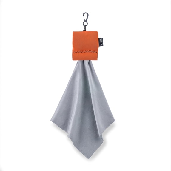Carson Stuff-It Pro 8″x8″ Microfiber Lens Cloth Cleaning System For Eyeglasses, Smartphones, Tablets, Optics, Lenses, Cameras and More - Orange