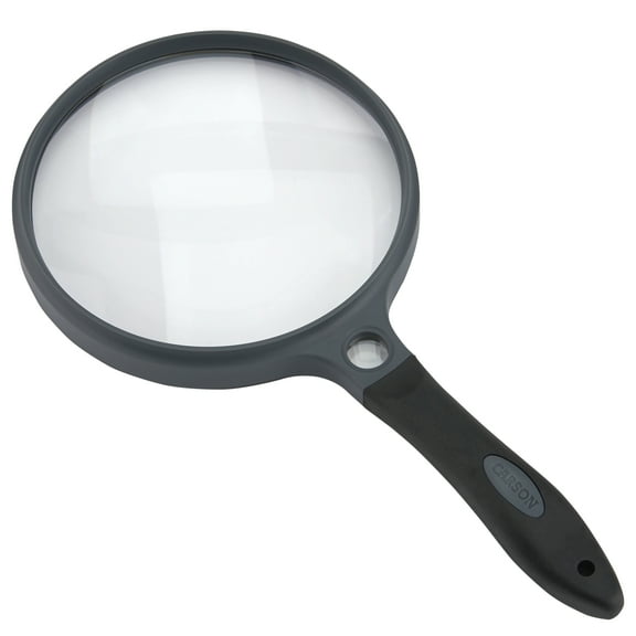 Carson SureGrip Series 5 inch 2x Magnification with 11.5x Spot Lens Handheld Magnifier