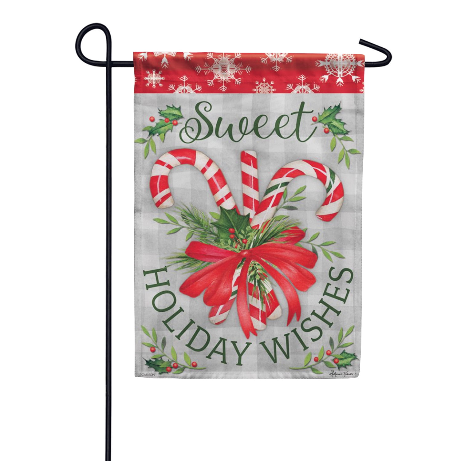 Carson Sweet Holiday Wishes Garden Flag, 12.5 x 18 inch Double Sided ...