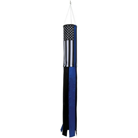 Carson Thin Blue Line Windsock, Durable Polyester Yard Outdoor Garden Hanging Decoration, 40" L