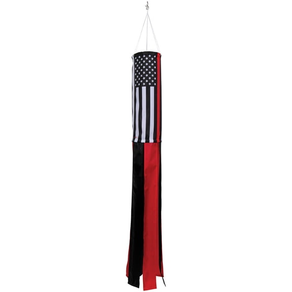 Carson Thin Red Line Windsock, Durable Polyester Yard Outdoor Garden Hanging Decoration, 40" L