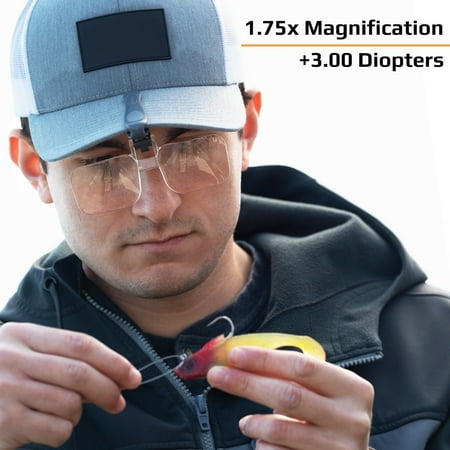 Carson VisorMag Magnifier +3.00 Diopters (1.75x Power) Clip On Magnifying Glass for Hats (VM-10)