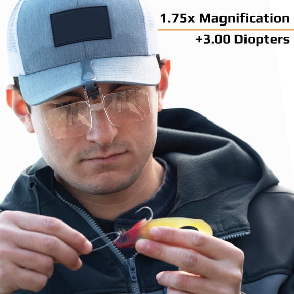 Carson VisorMag Magnifier +3.00 Diopters (1.75x Power) Clip On Magnifying Glass for Hats (VM-10)
