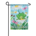 thumbnail image 1 of Carson Welcome Frog Garden Flag, 12.5 x 18 inch Double Sided, Daisy Butterfly Dragonfly Banner, Spring Summer Outdoor Decor, Yard Decoration, 1 of 1