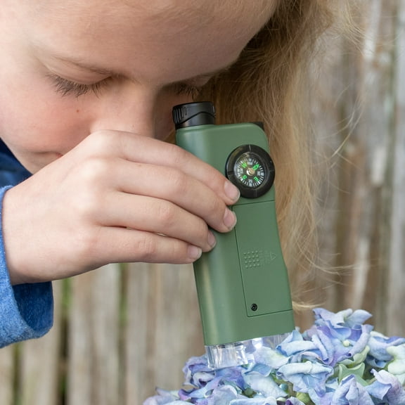 Carson X-Scope Kids Multi-Purpose Tool Microscope, Telescope, Magnifier, Flashlight, Compass, Clock, and Whistle All-In-One Educational Adventure Tool