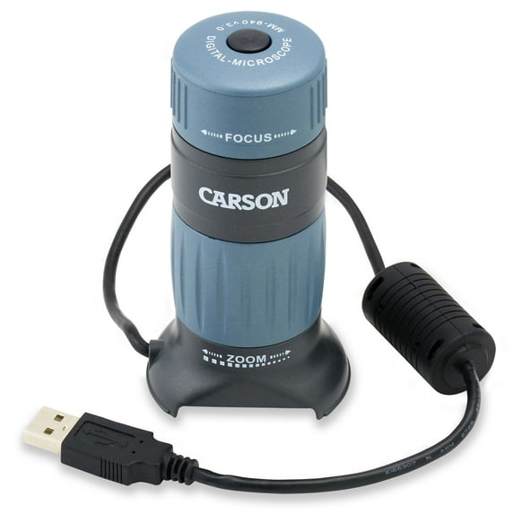 Carson zPix 300 Zoom 86x-457x Power USB Digital Microscope with Integrated Camera and Video Capture, Blue