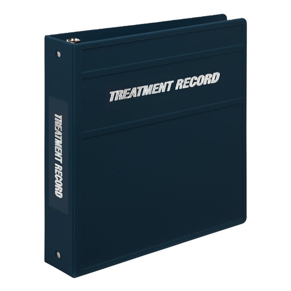 Carstens 2-Inch Heavy Duty 3-Ring Binder for Treatment Administration Records (TAR) - Side Opening, Navy Blue