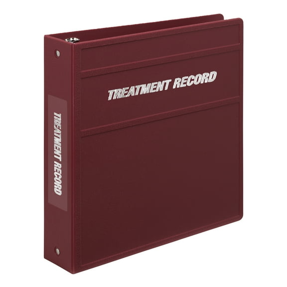 Carstens 2-Inch Heavy Duty 3-Ring Binder for Treatment Administration Records (TAR) - Side Opening, Wine