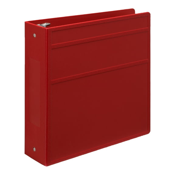 Carstens 3-Inch Heavy Duty 3-Ring Binder - Side Opening, Brick Red