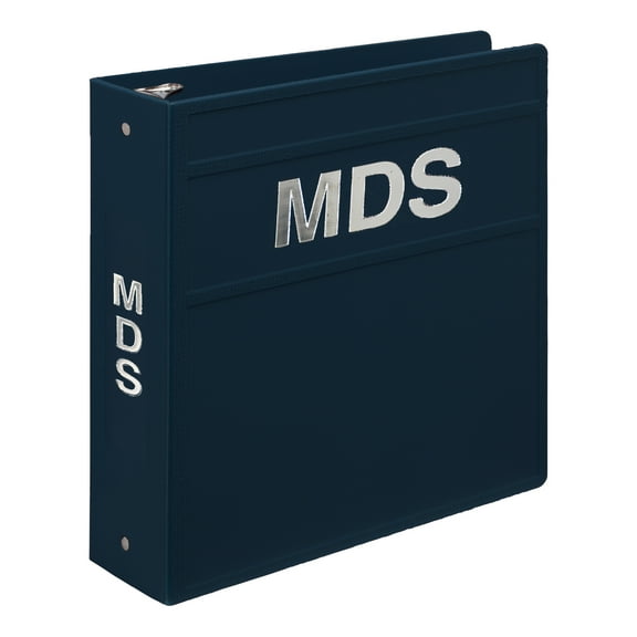 Carstens 3-Inch Heavy Duty 3-Ring Binder for Minimum Data Sets (MDS) - Side Opening, Navy Blue