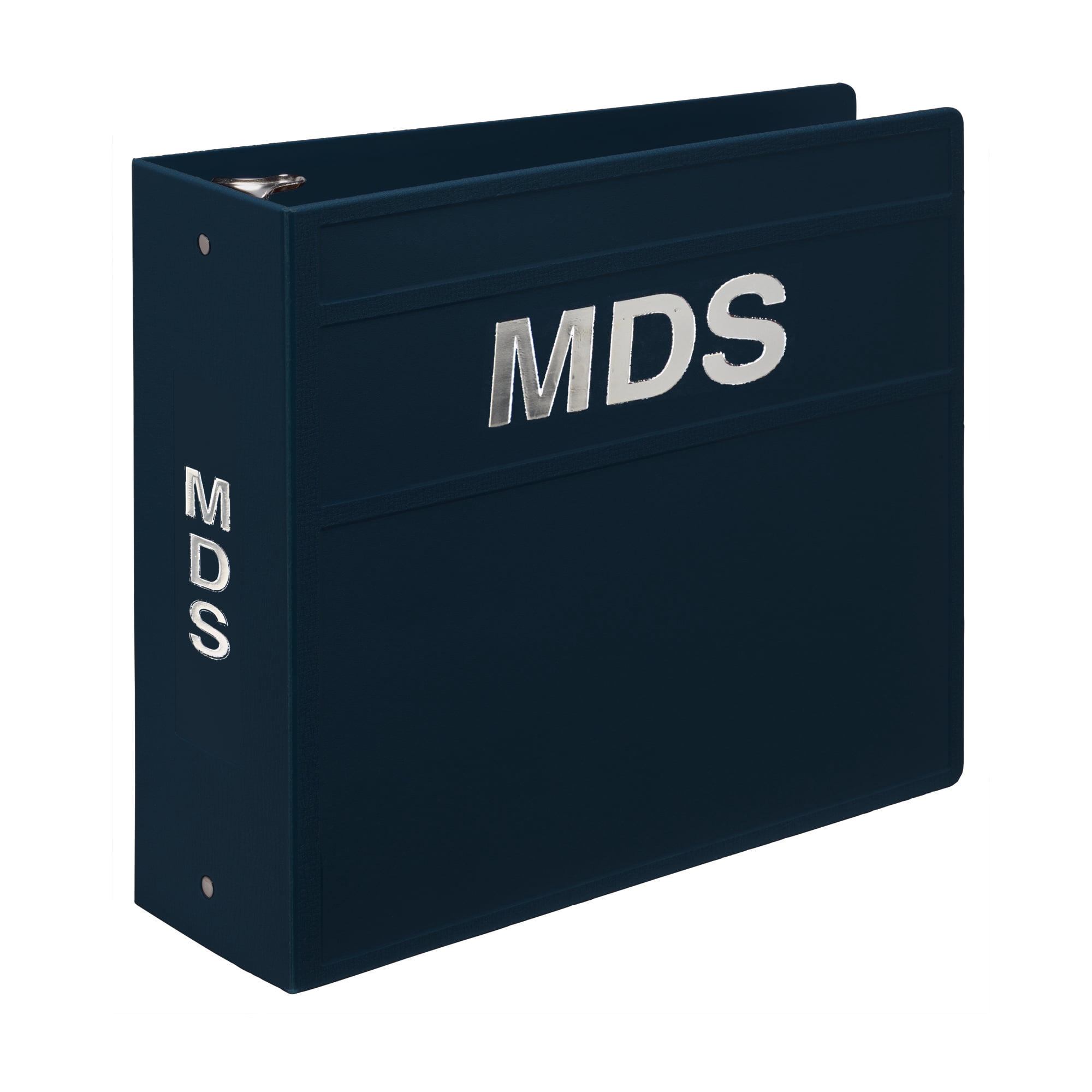 Carstens 4-Inch Heavy Duty 3-Ring Binder for Minimum Data Sets (MDS) - Side Opening, Navy Blue