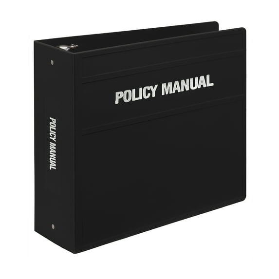 Carstens 4-Inch Heavy Duty 3-Ring Binder for Policy Manuals - Side Opening, Black